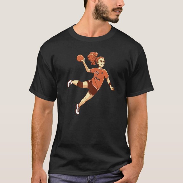 Camiseta Handball Player Handball Ball Outfit Handball Girl (Frente)