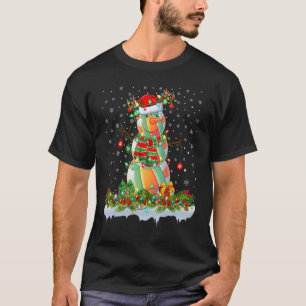 Camiseta Handball Snowman Xmas Lights Handball Natal