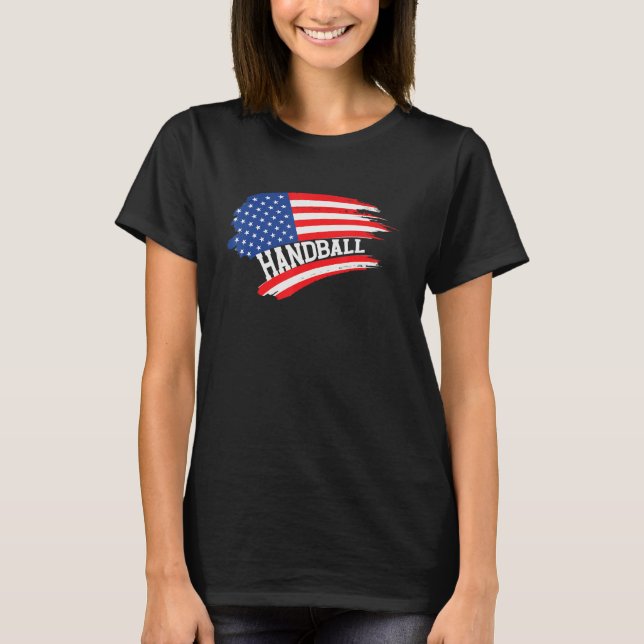Camiseta Handball  US American Flag  Team Handball Player (Frente)