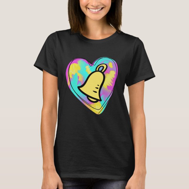 Camiseta Handbell Ringer Multicolored Painted Heart (Frente)