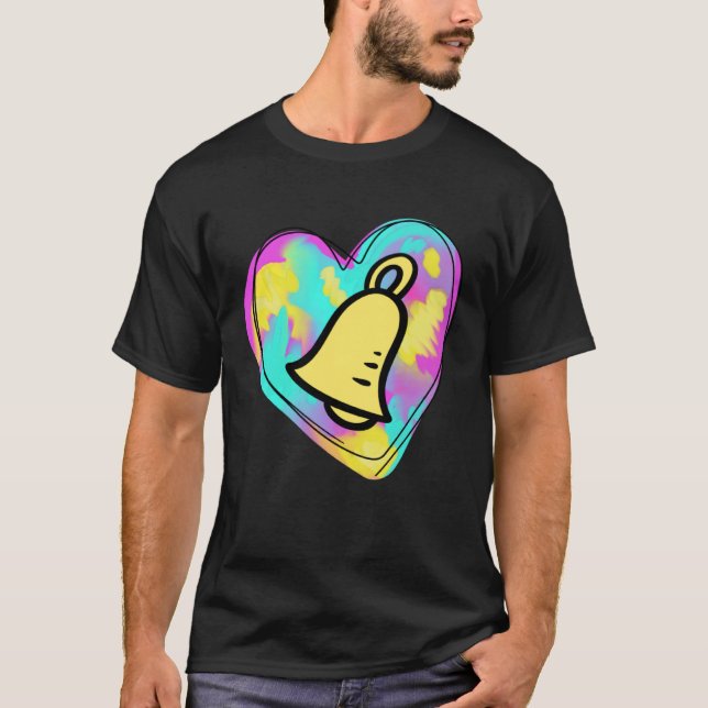 Camiseta Handbell Ringer Multicolored Painted Heart (Frente)