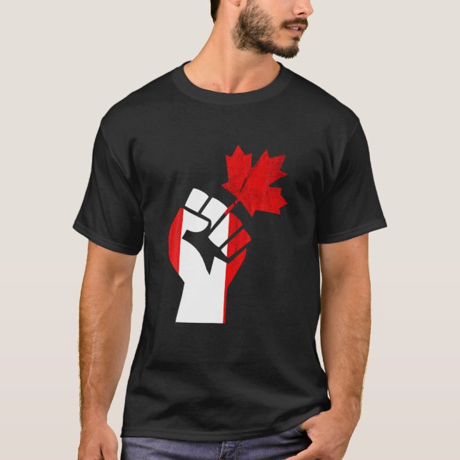 Camiseta Handfist Canada Flag Maple Leaf Canada Pr (Frente)