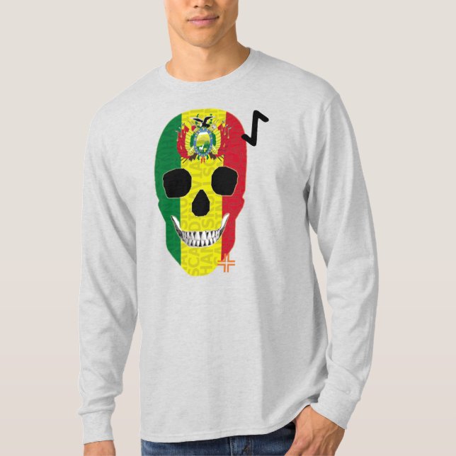 Camiseta HANDSKULL Bolívia T-Shirt B2 de longa distância (Frente)