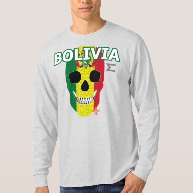 Camiseta HANDSKULL Bolívia T-Shirt B2 de longa distância (Frente)