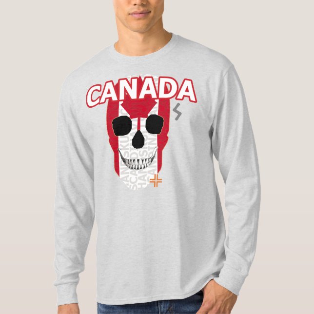 Camiseta HANDSKULL Canadá T-Shirt B2 de longa distância (Frente)