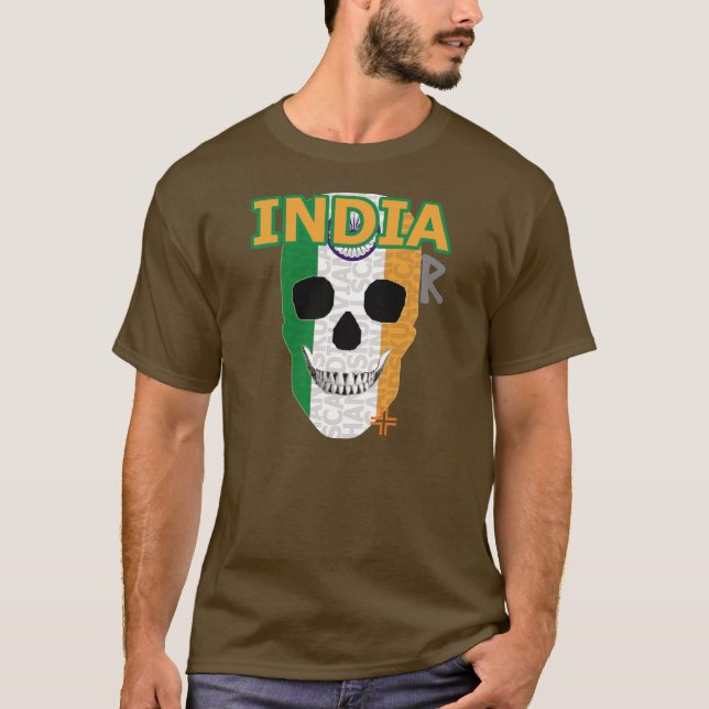 Camiseta HANDSKULL Índia básica B2 (Frente)