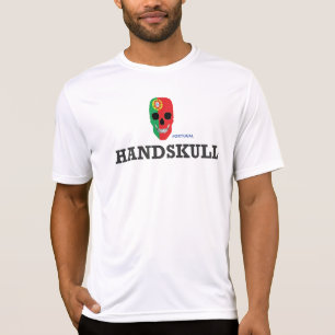 Camiseta HANDSKULL Portugal, Caveira Feliz, Bandeira de Por