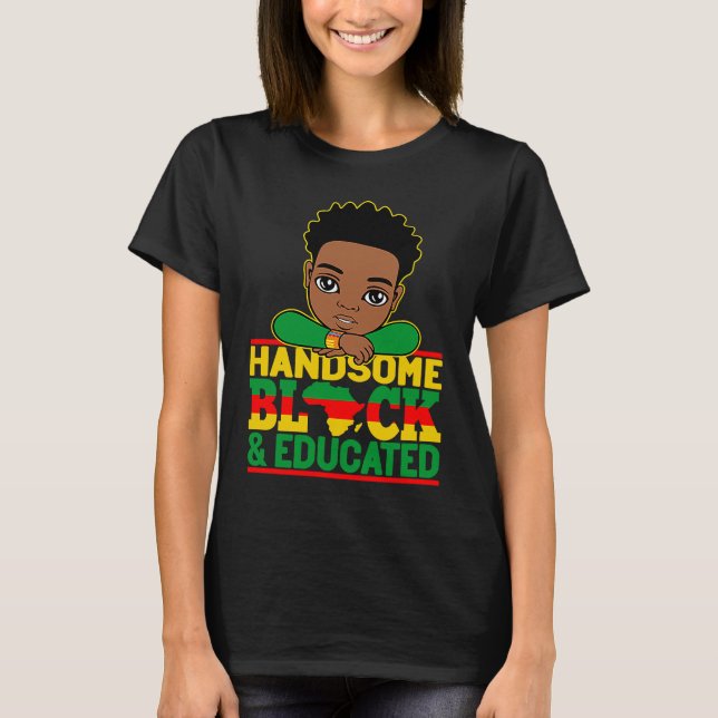 Camiseta Handsome Black Educated Black History African Kids (Frente)