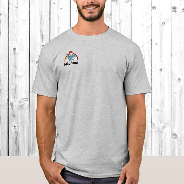 Camiseta Handyman Contrattor Home Repair NAME 14 Cores (Criador carregado)