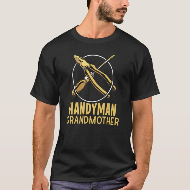 Camiseta Handyman Grandmother Diy Worker Tinkerer Hobby Gra (Frente)