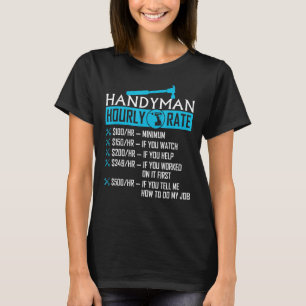 Camiseta Handyman Ha Hora Taxa Humor Carpinteiro Engraçado