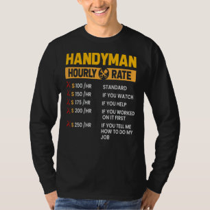 Camiseta Handyman Reparman Helper Carpenter Trabalhador Hor