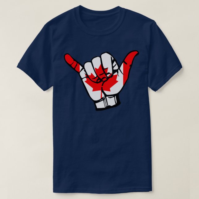 Camiseta Hang Loose Brasileira Jiu Jitsu Shaka Mão Canadian (Frente do Design)
