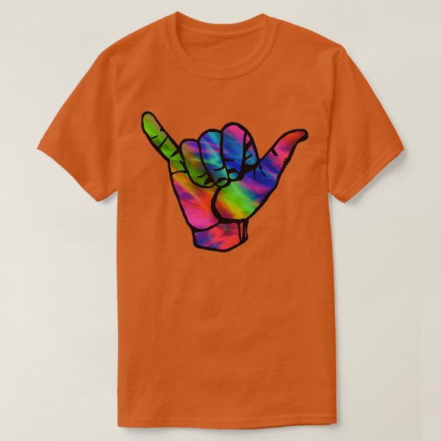 Camiseta Hang Loose Mão Arco-íris (Frente do Design)