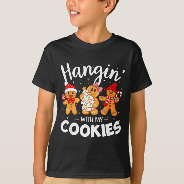 Camiseta Hangin With My Cookies Gingerbread Women Christmas (Frente)