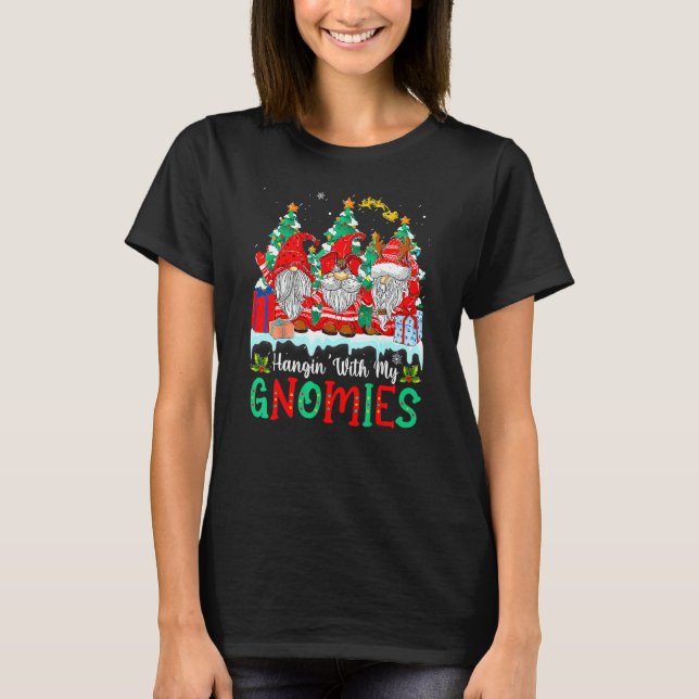 Camiseta Hangin' With My Gnomies  Gnomes Merry Christmas 16 (Frente)