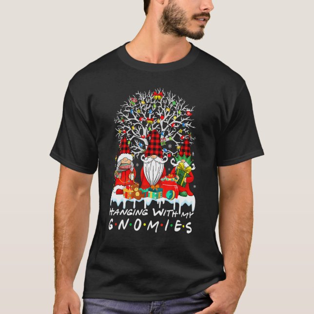 Camiseta Hanging With My Gnomie Christmas Matching Family P (Frente)