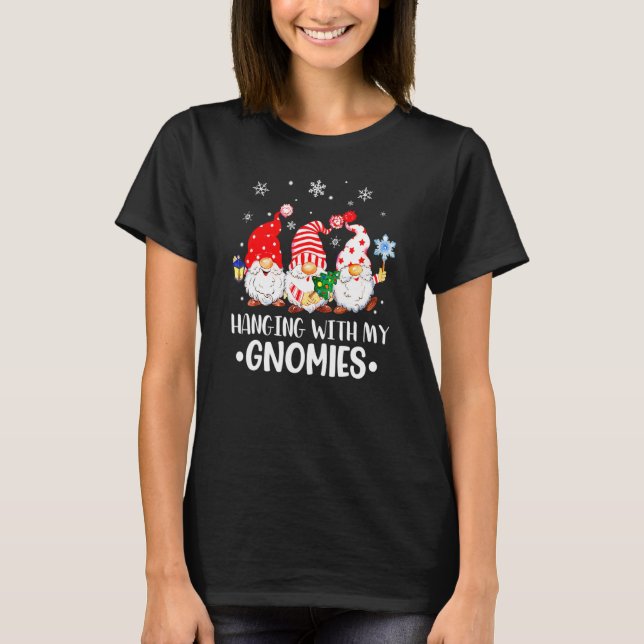 Camiseta Hanging With My Gnomies Santa Gnome Christmas Paja (Frente)