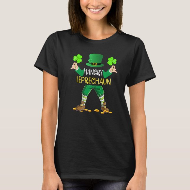 Camiseta Hangry Leprechaun Boys Dia de São Patrício Engraça (Frente)