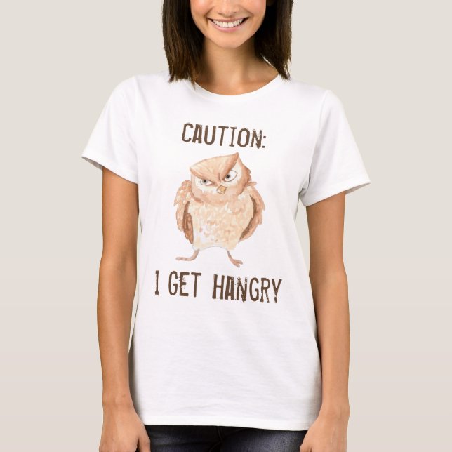 Camiseta Hangry Owl Watercolor (Frente)