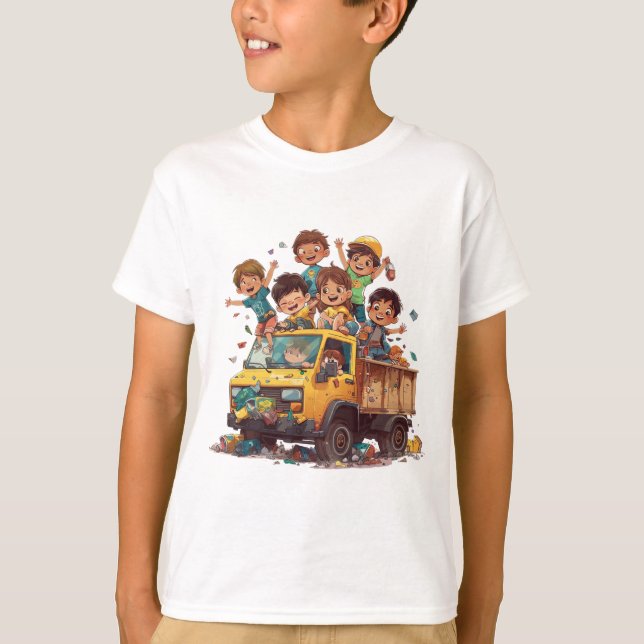 Camiseta Hank y el Camión de la Basura: Aventura Infantil (Frente)