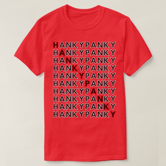 Camiseta Hanky Panky edição vermelha (Frente do Design)