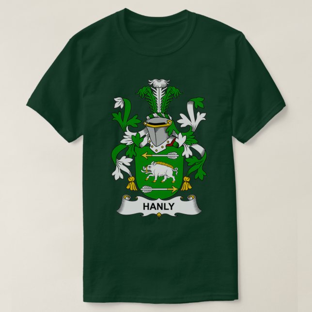 Camiseta Hanly Casaco da Guarda Familiar de Armas (Frente do Design)