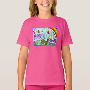 Camiseta Hanna Whimsical Flowers, Rainbow T-S