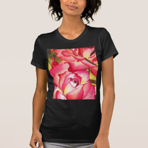 Camiseta Hannah Gordon rosa rosa Rose aquarela