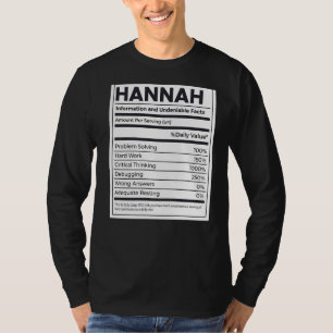 Camiseta Hannah Nutrition Information Problem Solving Duro