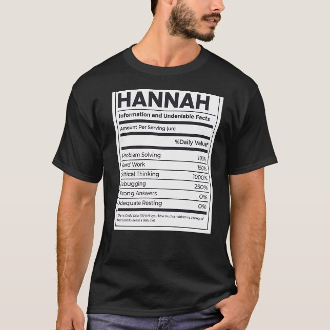 Camiseta Hannah Nutrition Information Problem Solving Duro (Frente)