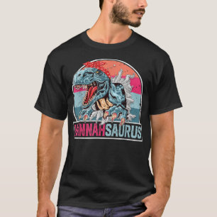 Camiseta Hannah Saurus Funny Personalizado Dinossauro T Rex