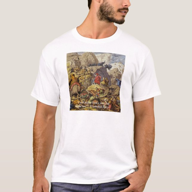 Camiseta Hannibal Barca & Exército & Presentes de Citações  (Frente)