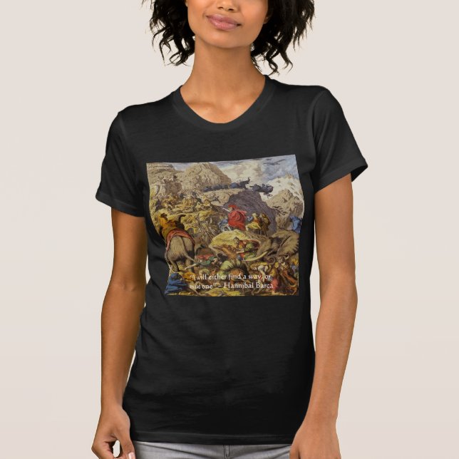 Camiseta Hannibal Barca & Exército & Presentes de Citações  (Frente)