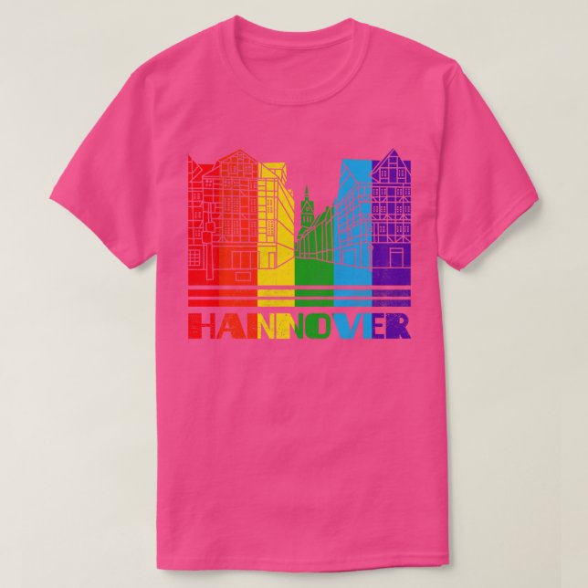 Camiseta Hannover Pride Hannover Gift LGBT Suporte LGBTQ (Frente do Design)