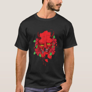 Camiseta Hannya Demon Mask Japonês Retro Devil