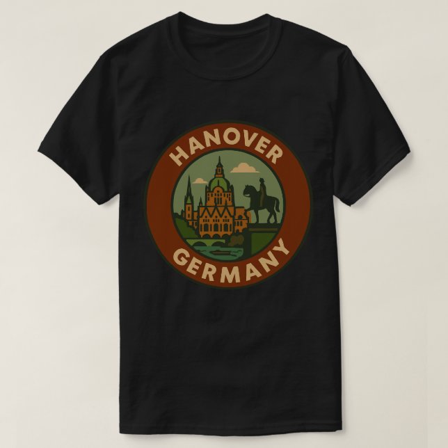 Camiseta Hanover Germany City Art (Frente do Design)