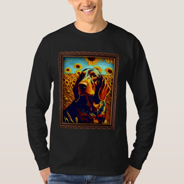 Camiseta Hanoverian Scenthound Painting Sunflower Flower Mo (Frente)