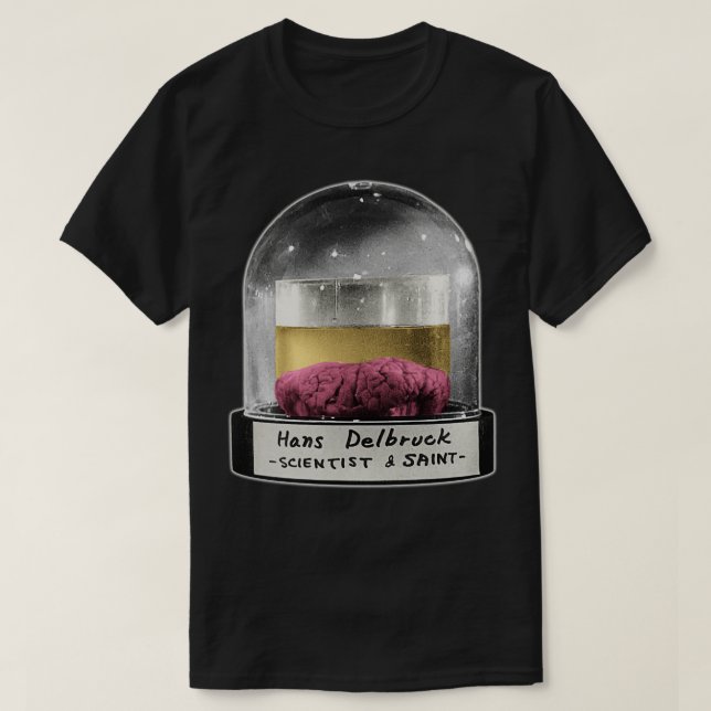 Camiseta Hans Delbruck Brain Jar (Frente do Design)