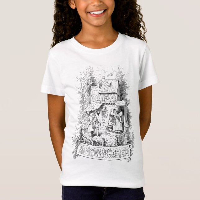 Camiseta Hansel e Gretel conhecem a bruxa (Frente)