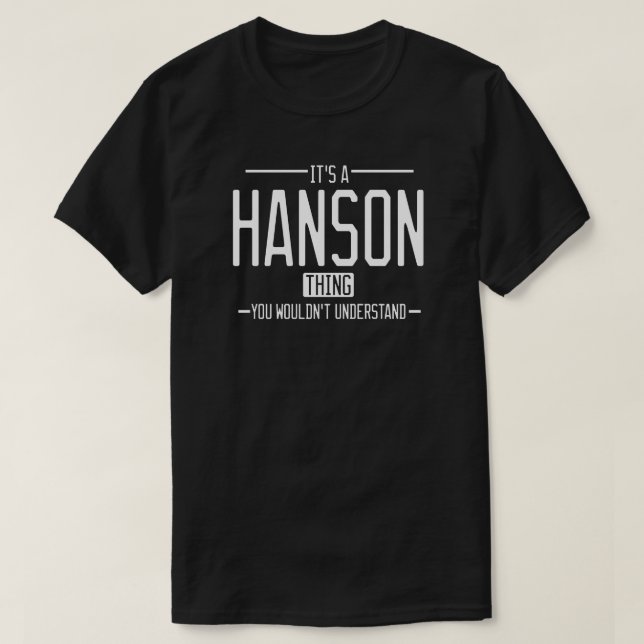 Camiseta Hanson, sobrenome engraçado, família engraçada (Frente do Design)
