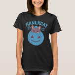 Camiseta Hanukcat Kawaii Pumpkin Cat Feriado Judeu Presente<br><div class="desc">chanukah, menorah, hanukkah, dreidel, jedesejo, gato, feriado, religião, natal, </div>