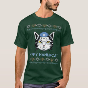 Camiseta Hanukcat Meowzel Tov Hanukkah Chanukah Pun Cat Lov