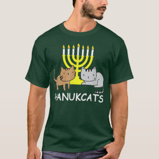 Camiseta Hanukcats Funny Hanukkah Gift Cute Kawaii Cat