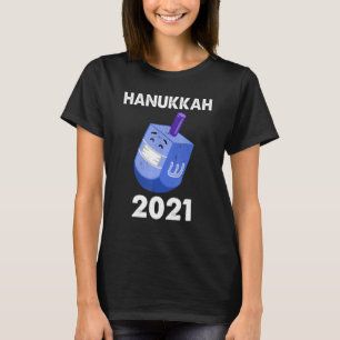 Camiseta Hanukkah 2021 Dreidel Com Máscara Feriado Judaico