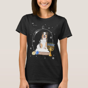 Camiseta Hanukkah australiana Shepard Dog Snow Globe Pajama