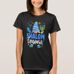 Camiseta Hanukkah Chanukah Shalom Gnomo Menorá Pião Judeu