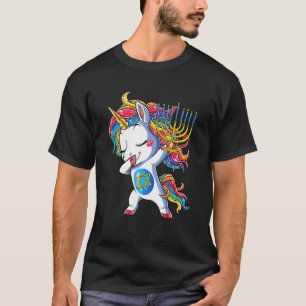 Camiseta Hanukkah Dabbing Judaico Unicorn Chanukah