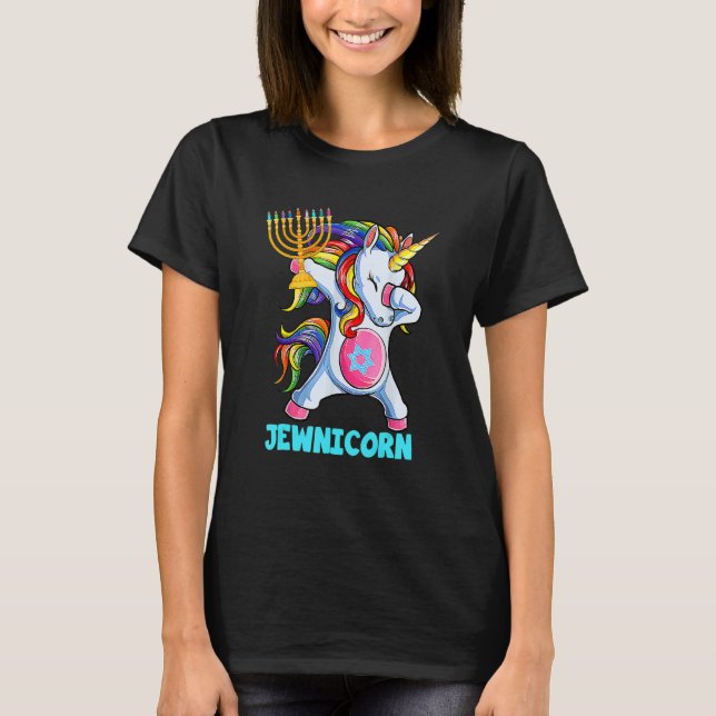 Camiseta Hanukkah Dabbing Unicorn Jewnicorn Chanukah Jewish (Frente)