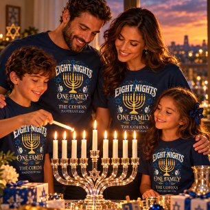 Camiseta Hanukkah de Correspondência de Família Personaliza